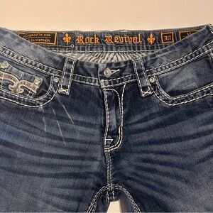 Rock Revival Denim with Silver & White Embroidery